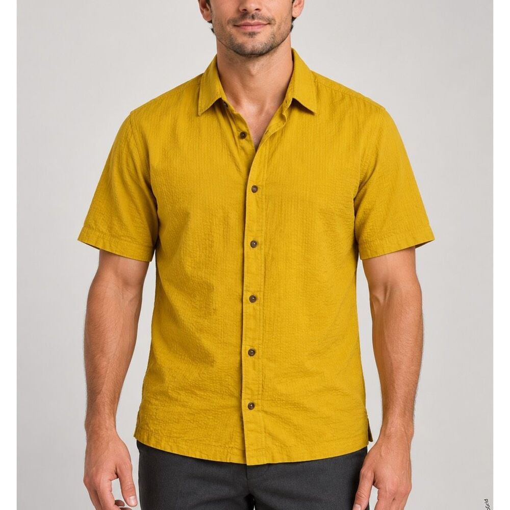 Banana Republic Mustard Yellow Button Front XXL NEW men